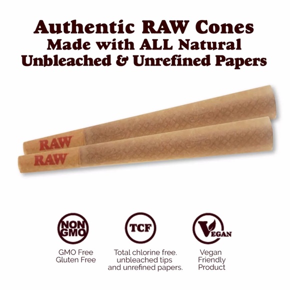 RAW organic 1 1/4size pre rolled cone (500 PK) with safety tube - Picture 5 of 9
